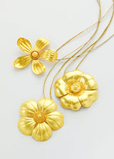 18kt Gold PSTM Myanmar Large Hibiscus Pendant on Cord