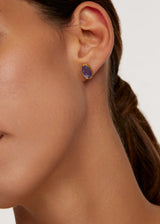 18kt Gold Vermeil PSTM Afghanistan Rough Amethyst Fara Studs