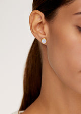18kt Gold Rainbow Moonstone Classic Studs
