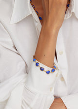 18kt Gold Vermeil PSTM Afghanistan Lapis Sheela Single Line Bracelet