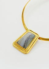 18kt Gold Vermeil PSTM Afghanistan Agate Monisa Choker Necklace