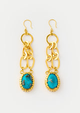 18kt Gold Vermeil PSTM Afghanistan Turquoise Anisa Link Earrings