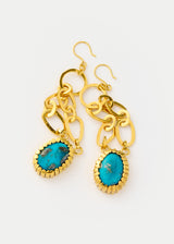 18kt Gold Vermeil PSTM Afghanistan Turquoise Anisa Link Earrings