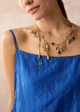 18kt Gold Vermeil PSTM Afghanistan Rutilated Quartz Sadaf Necklace