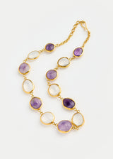 18kt Gold Vermeil PSTM Afghanistan Amethyst & Rose Quartz Necklace
