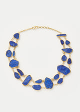18kt Gold Vermeil PSTM Afghanistan Double Line Lapis Necklace