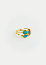 18kt Gold Alectrona Opal Three Stone Almost Ring