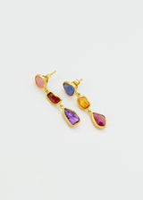 18kt Gold Birds Lament Three Drop Stud Earrings