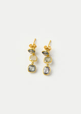 18kt Gold The Middle Path Spinel & Diamond Triple Drop Studs