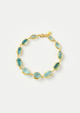 18kt Gold Cerulean Aquamarine Full Stone Bracelet