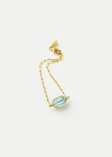 18kt Gold Cerulean Aquamarine Single Stone Bracelet