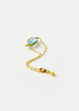18kt Gold Cerulean Aquamarine Single Stone Bracelet