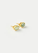 18kt Gold Cerulean Aquamarine Classic Studs
