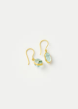 18kt Gold Cerulean Aquamarine Single Drop Earrings