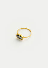 18kt Gold Night Hematite Oval Cup Ring