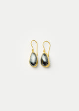 18kt Gold Night Hematite Single Drop Earrings