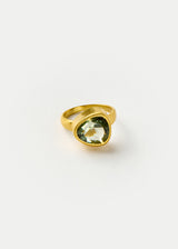 18kt Gold Koh-i-Noor Green Amethyst Greek Ring