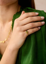 18kt Gold Green Tourmaline Cup Ring