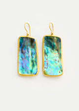 18kt Gold Beachcomber Abalone Shell Large Single Drop Earrings