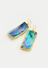18kt Gold Beachcomber Abalone Shell Large Single Drop Earrings