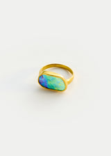 18kt Gold Beachcomber Abalone Shell Greek Ring