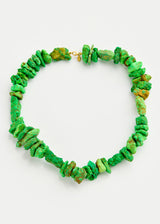 18kt Gold Green Turquoise Thick Beaded Necklace