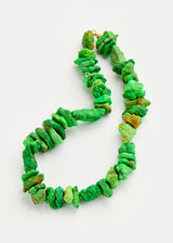 18kt Gold Green Turquoise Thick Beaded Necklace