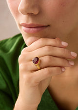 18kt Gold Pink Agra Pink Tourmaline Greek Ring