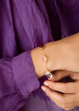 18kt Gold Pink Agra Five Stone Bracelet