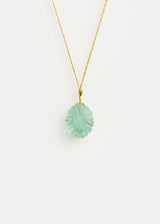 18kt Gold Carnival Aquamarine Claw Set Pendant on Cord