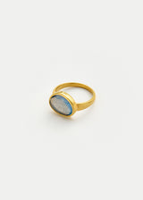 18kt Gold Labradorite Greek Ring