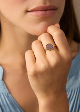 18kt Gold Labradorite Greek Ring