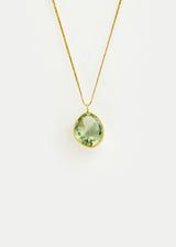 18kt Gold Carnival Green Amethyst Amulet on Cord