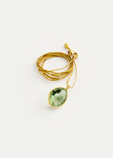 18kt Gold Carnival Green Amethyst Amulet on Cord