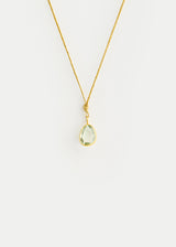 18kt Gold Green Amethyst Amulet on Cord