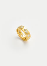 22kt Gold Diamond Flush Set Ring