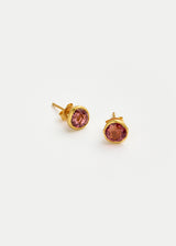 18kt Gold Pink Tourmaline Classic Studs