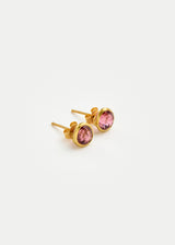 18kt Gold Pink Tourmaline Classic Studs