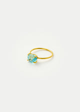 18kt Gold Carnival Aquamarine Claw Set Cup Ring