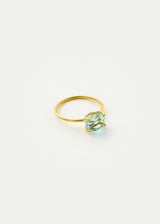 18kt Gold Carnival Aquamarine Claw Set Cup Ring