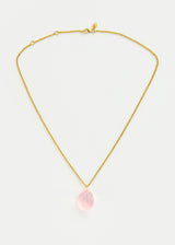 18kt Gold Carnival Rose Quartz Amulet Necklace