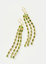 18kt Gold PSTM Myanmar Tender Greens Peridot & Diopside Cascading Earrings