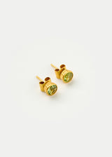 18kt Gold PSTM Myanmar Tender Greens Peridot Studs