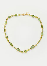 18kt Gold PSTM Myanmar Tender Greens Peridot Full Stone Necklace