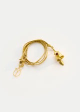 18kt Gold PSTM Myanmar Spinel Small Temple Bell Pendant on Cord