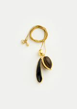 18kt Gold Night Black Onyx & Smokey Quartz Cluster on Cord