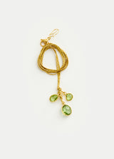 18kt Gold PSTM Myanmar Tender Greens Peridot Cluster on Cord