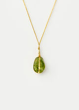 18kt Gold Parcel Set Peridot Amulet on Cord