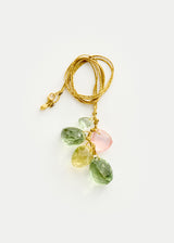 18kt Gold Carnival Mixed Stones Cluster on Cord