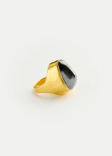 22kt Gold Night Hematite Tibetan Ring